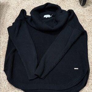 Calvin Klein Black Ribbed Cowl Neck Sweater